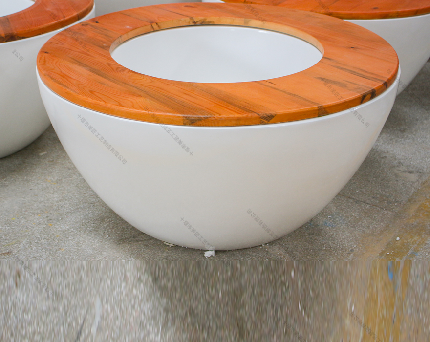 木紋橢圓綠植花盆座椅